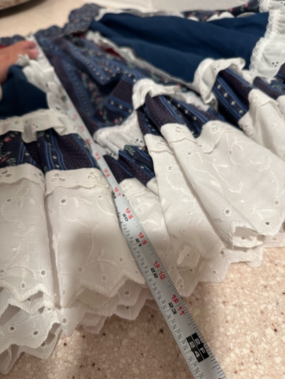 Vintage 70s-80s Fun & Fancy Originals Square Dance Lace Tiered Prairie Skirt MED - Picture 11 of 14